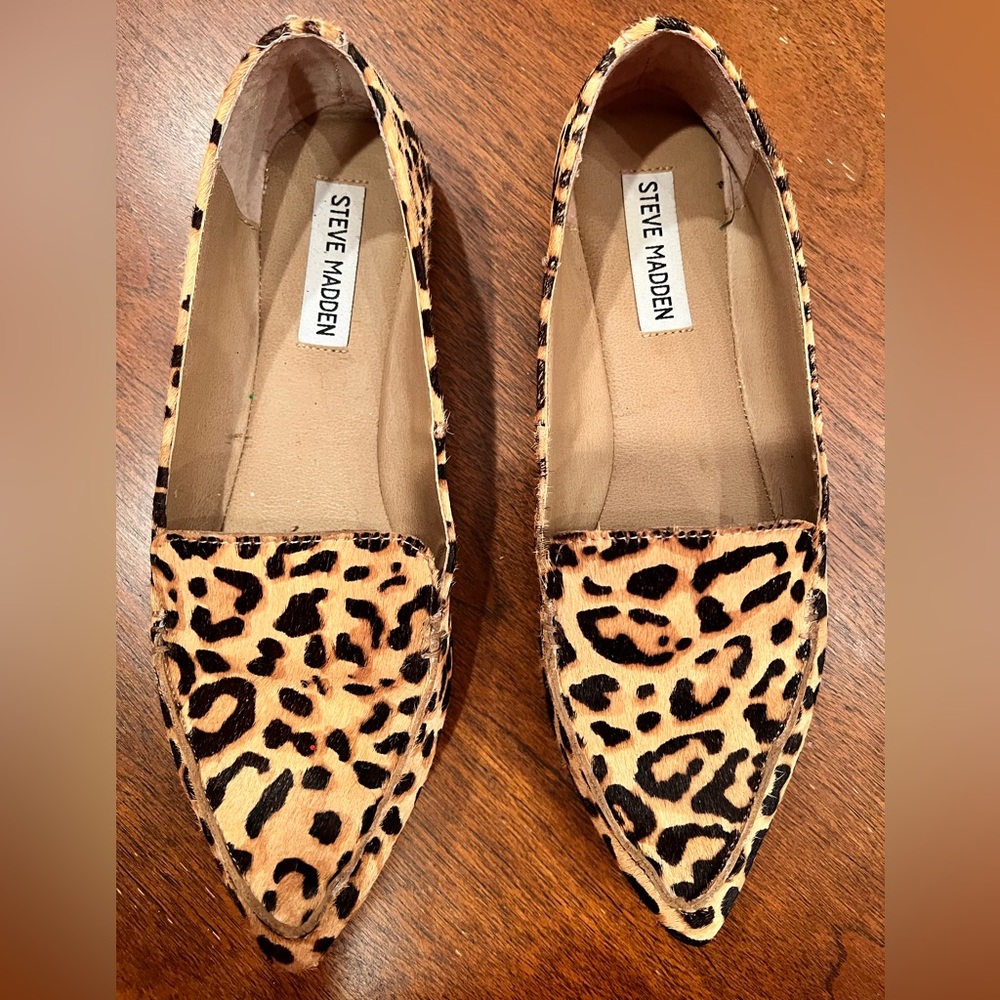 Steve Madden Feather Genuine Calf Hair Loafers Women’s Size 7.5